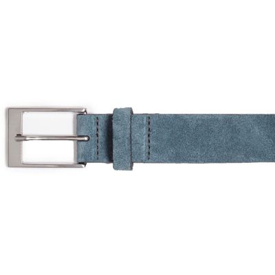 Blue suede smart belt